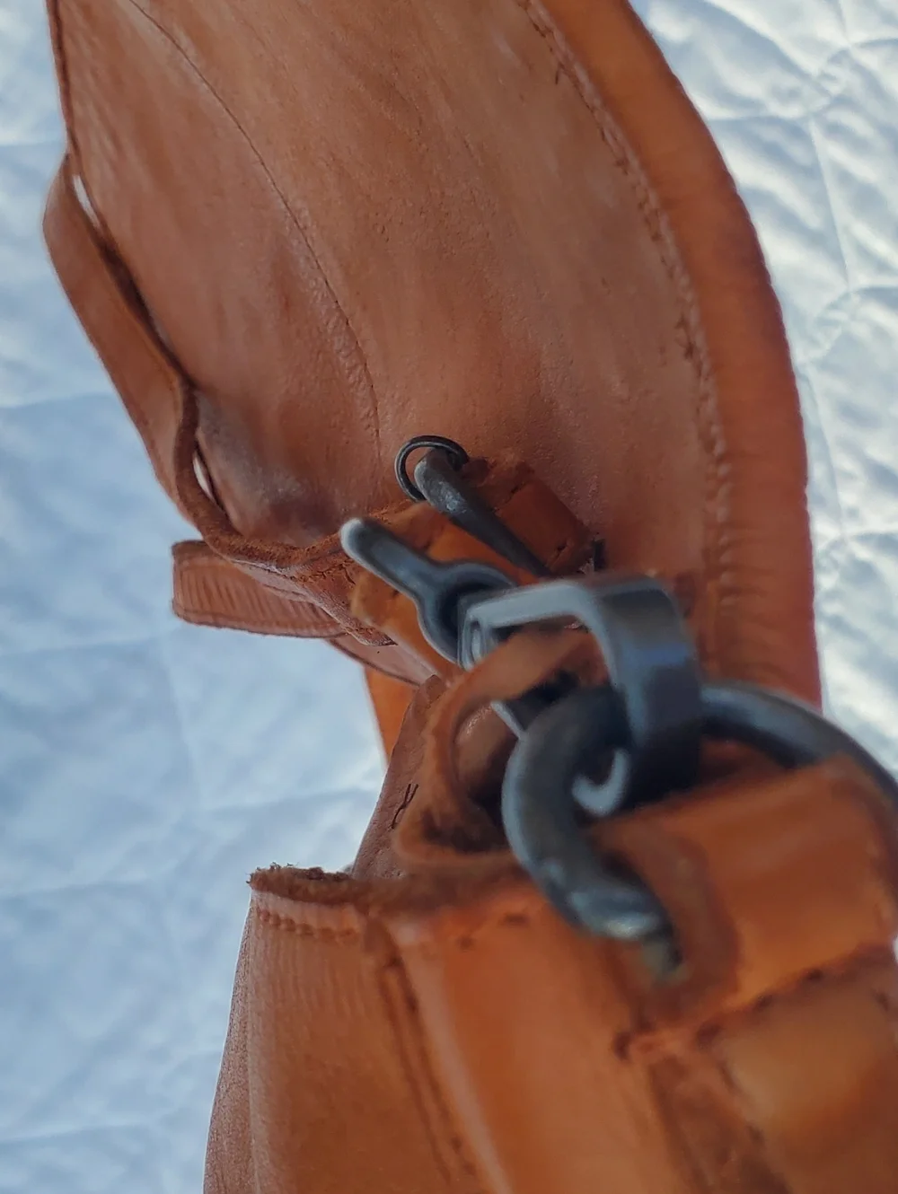 Tan Woven Leather Crossbody Bag - Passport To India - Picture 9 of 9